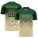 Custom Name and Number Soccer Uniform Jersey Personalized Cream Green Sublimation Team Gear Personalized Cream Green Sublimation