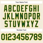 Custom Name and Number Personalized Performance T-Shirt in Cream Green-Yellow Personalized Cream Green-Yellow Performance