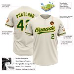 Custom Name and Number Personalized Unisex Softball Jersey - Cream Green-Yellow Two-Button Design Personalized Cream Green-Yellow