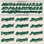Custom Name and Number Authentic Baseball Jersey in Cream Kelly Green-Black Personalized Cream Kelly Green-Black Authentic
