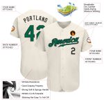 Personalized Kelly Green Black Baseball Jersey for Men and Women Personalized Cream Kelly Green-Black Baseball Jersey