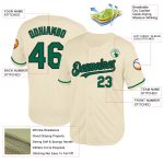 Custom Name Number Jersey - Personalized Cream Kelly Green Black Mesh Authentic Throwback Baseball Jersey Personalized Cream