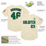 Personalized Cream Black Green Mesh Throwback Baseball Jersey Authentics Personalized Cream Kelly Green-Black Mesh Authentic