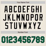 Personalized Custom Name and Number Softball Jersey - Cream Kelly Green-Black Unisex Two-Button Design Personalized Cream