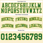 Personalized Kelly Green-Gold Throwback Basketball Shorts for Men and Women Personalized Cream Kelly Green-Gold Throwback