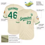 Custom Name Number Personalized Kelly Green Mesh Baseball Jersey Authentic Throwback Personalized Cream Kelly Green Mesh