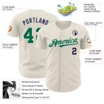 Personalized Green Navy Baseball Jersey for Fans and Players - Custom Cream Jersey Personalized Cream Kelly Green-Navy Baseball