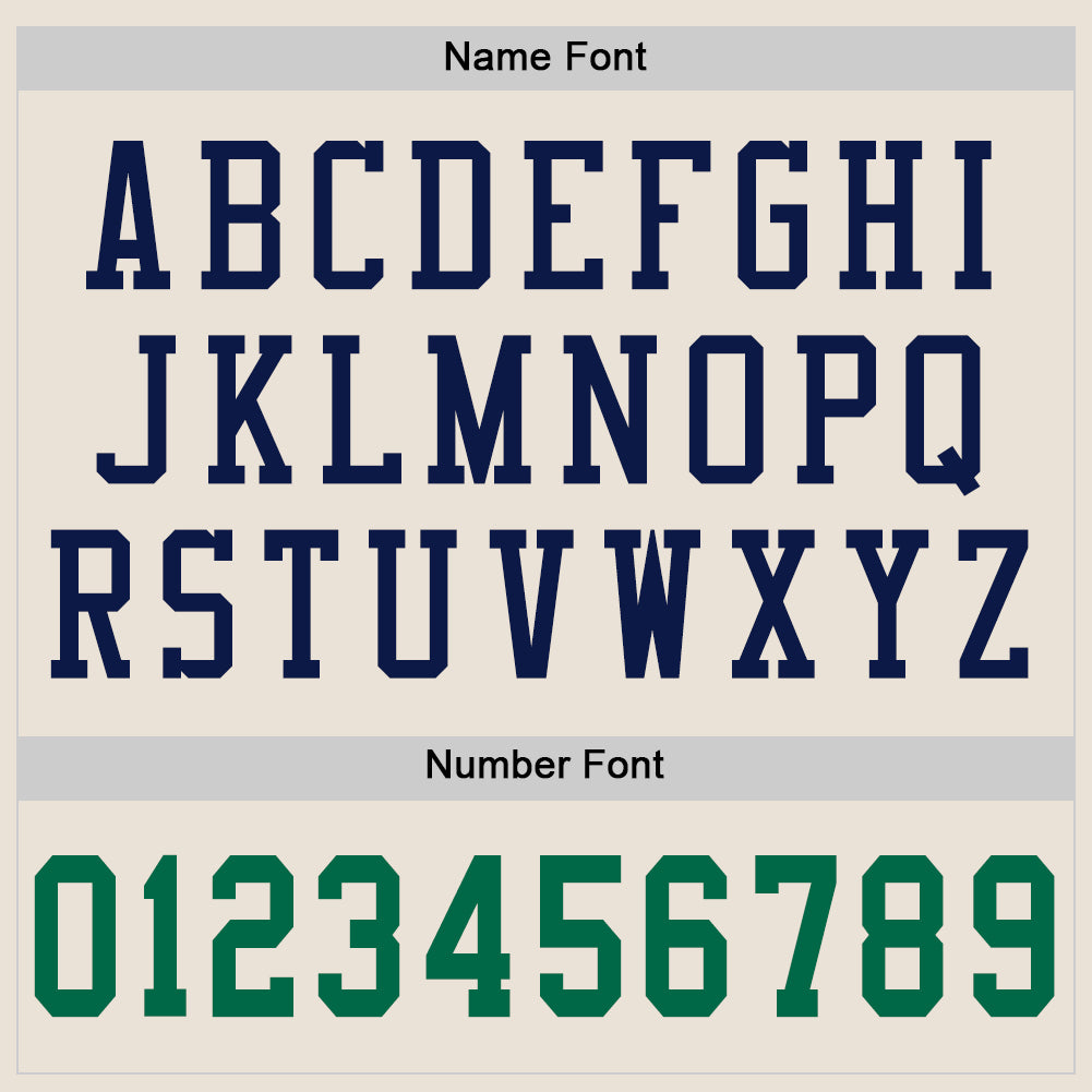 Personalized Cream Kelly Green-Navy Mesh Authentic Football Jersey Team Custom Name and Number Custom Name & Number Personalized Authentic Football Jersey in Cream, Kelly Green & Navy Mesh Personalized Cream Kelly Green-Navy - Image 4