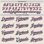 Custom Two Tone Bomber Varsity Jacket with Name and Number in Cream Kelly Green and Pink - Personalized Full-Snap Design