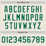 Personalized Kelly Green Pinstripe Unisex Softball Jersey - Two-Button Design Personalized Cream Kelly Green Pinstripe Kelly