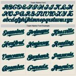 Custom Softball Jersey - Navy Two-Button Unisex Cream Kelly Green Pinstripe Personalized Cream Kelly Green Pinstripe Navy