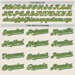 Custom Cream Kelly Green Pinstripe Two-Button Softball Jersey Unisex Old Gold Personalized Cream Kelly Green Pinstripe Old