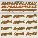 Personalized Unisex Softball Jersey in Cream Kelly Green Pinstripe with Orange Two-Button Design Personalized Cream Kelly
