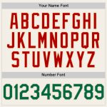 Personalized 3D Confetti Baseball Jersey in Cream Kelly Green and Red Personalized Cream Kelly Green-Red 3D Confetti Baseball