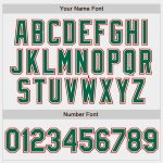 Custom Name and Number Personalized Baseball Jersey in Cream and Kelly Green-Red Personalized Cream Kelly Green-Red Authentic