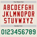 Personalized Kelly Green Red Bomber Varsity Letterman Jacket - Full-Snap Style Personalized Cream Kelly Green-Red Bomber