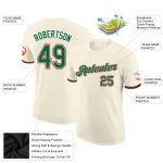Custom Name and Number Performance T-Shirt in Cream and Kelly Green-Red for Teams Personalized Cream Kelly Green-Red Performance