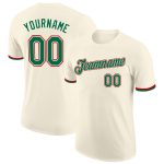 Personalized Kelly Green and Red Performance T-Shirt for Men and Women Personalized Cream Kelly Green-Red Performance T-Shirt