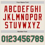 Personalized Cream Green Red Baseball Jersey with Raglan Sleeves Personalized Cream Kelly Green-Red Raglan Sleeves Baseball