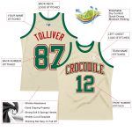 Custom Cream Kelly Green Red Throwback Basketball Jersey for Men and Women Personalized Cream Kelly Green-Red Throwback Basketball