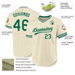 Custom Name Number Kelly Green White Personalized Throwback Baseball Jersey Authentic Personalized Cream Kelly Green-White