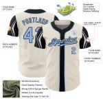 Custom Name Number Authentic Baseball Jersey in Cream Light Blue Black - Personalized Team Colors Personalized Cream Light