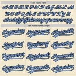 Custom Name and Number Personalized Baseball Jersey - Light Blue and Black Authentic Throwback Style Personalized Cream Light