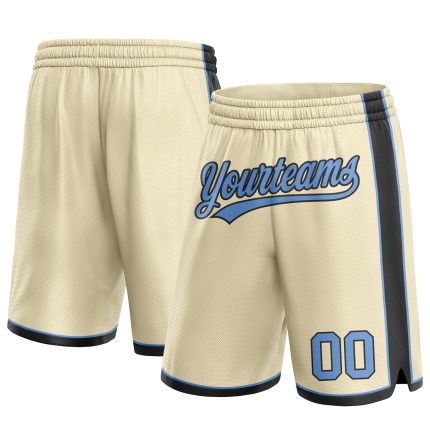Personalized Light Blue and Black Basketball Shorts for Men and Women Personalized Cream Light Blue-Black Basketball Shorts