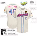 Personalized Light Blue Black Pink Baseball Jersey for Men and Women Personalized Cream Light Blue Black-Pink Baseball Jersey