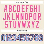 Custom Team Performance T-Shirt with Personalized Name & Number - Cream Light Blue Black-Pink Personalized Cream Light Blue