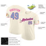 Personalized Light Blue Black-Pink Performance T-Shirt for Women Personalized Cream Light Blue Black-Pink Performance T-Shirt