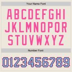 Personalized Unisex Softball Jersey in Cream Light Blue Black-Pink - Two-Button Design Personalized Cream Light Blue Black-Pink