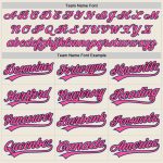 Personalized Unisex Softball Jersey in Cream Light Blue Black-Pink - Two-Button Design Personalized Cream Light Blue Black-Pink