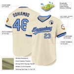 Customizable Light Blue Navy Baseball Jersey with Personalized Name and Number - Authentic Throwback Style Personalized Cream