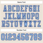 Personalized Light Blue Navy Football Jersey Mesh for Kids and Adults Personalized Cream Light Blue-Navy Mesh Football Jersey