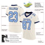 Personalized Light Blue Navy Football Jersey Mesh for Kids and Adults Personalized Cream Light Blue-Navy Mesh Football Jersey