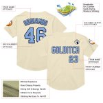 Personalized Light Blue Navy Mesh Throwback Baseball Jersey for Men Personalized Cream Light Blue-Navy Mesh Throwback Baseball