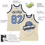 Personalized Light Blue Navy Throwback Basketball Jersey - Custom Sports Apparel Personalized Cream Light Blue-Navy Throwback
