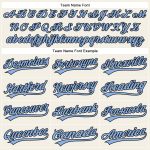 Personalized Light Blue Pinstripe Baseball Jersey - Custom Cream Black Jersey Personalized Cream Light Blue Pinstripe Black