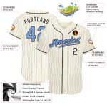 Custom Fathers Day Baseball Jersey - Personalized Light Blue Pinstripe with Name & Number - Authentic Team Style Personalized