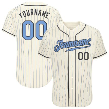 Custom Fathers Day Baseball Jersey - Personalized Light Blue Pinstripe with Name & Number - Authentic Team Style Personalized