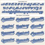 Personalized Light Blue Pinstripe Navy Baseball Jersey for Men and Women Personalized Cream Light Blue Pinstripe Navy Baseball