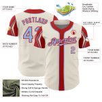 Personalized Baseball Jersey in Cream Light Blue-Red 3 Colors with Arm Shapes Personalized Cream Light Blue-Red 3 Colors