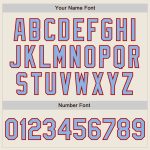 Personalized Baseball Jersey in Cream Light Blue-Red 3 Colors with Arm Shapes Personalized Cream Light Blue-Red 3 Colors