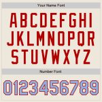 Personalized Custom Name and Number Baseball Jersey in Cream Light Blue-Red Authentic Design Personalized Cream Light Blue-Red