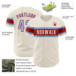 Personalized Light Blue Red Baseball Jersey for Kids - Custom Name 3 Personalized Cream Light Blue-Red Baseball Jersey 3