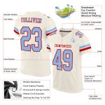 Custom Light Blue Red Mesh Football Jersey - Personalized Sports Apparel Personalized Cream Light Blue-Red Mesh Football