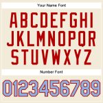 Custom Team T-Shirt with Name and Number - Personalized Light Blue-Red Performance Tee Personalized Cream Light Blue-Red