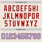 Custom Name and Number Softball Jersey for Team, Personalized Cream Light Blue-Red Unisex Two-Button Design Personalized