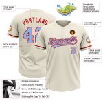 Custom Name and Number Softball Jersey for Team, Personalized Cream Light Blue-Red Unisex Two-Button Design Personalized